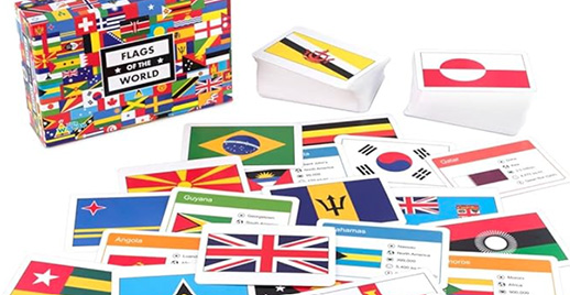 Deck of flag-based geography card game